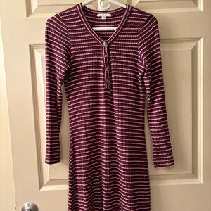 American Eagle Maroon Striped Sweater Dress